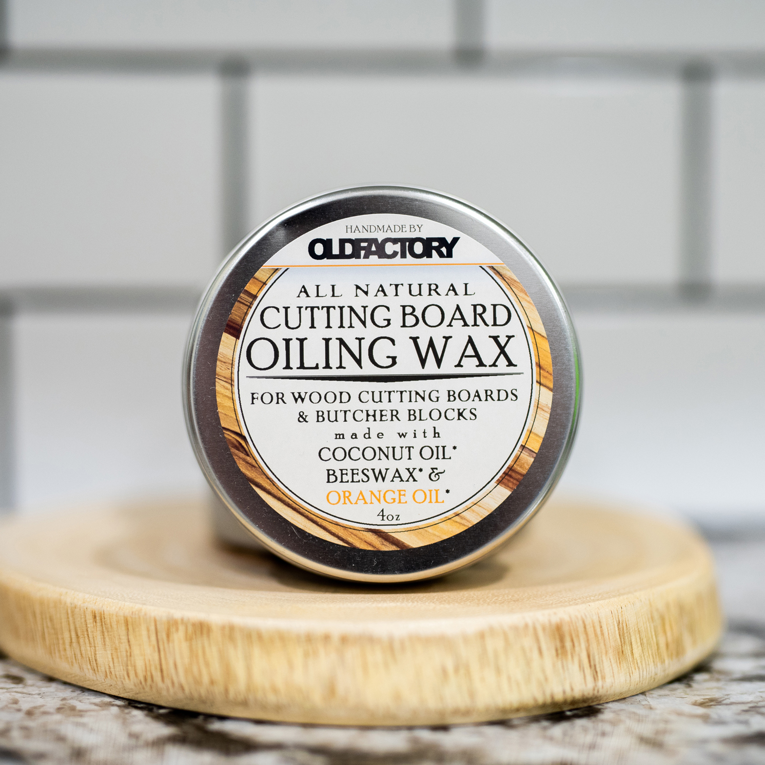 ORANGE Natural Cutting Board Wax Tin 4 oz – Natural Cutting Board Wax